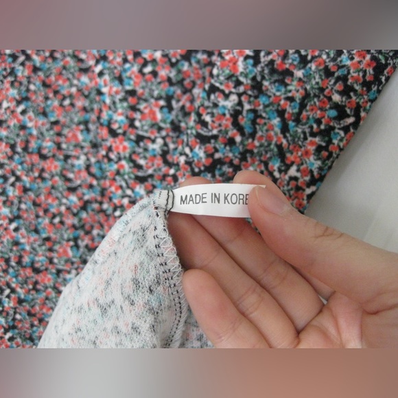 Retro Korean Floral Mini Dress with Ribbon - Picture 8 of 8